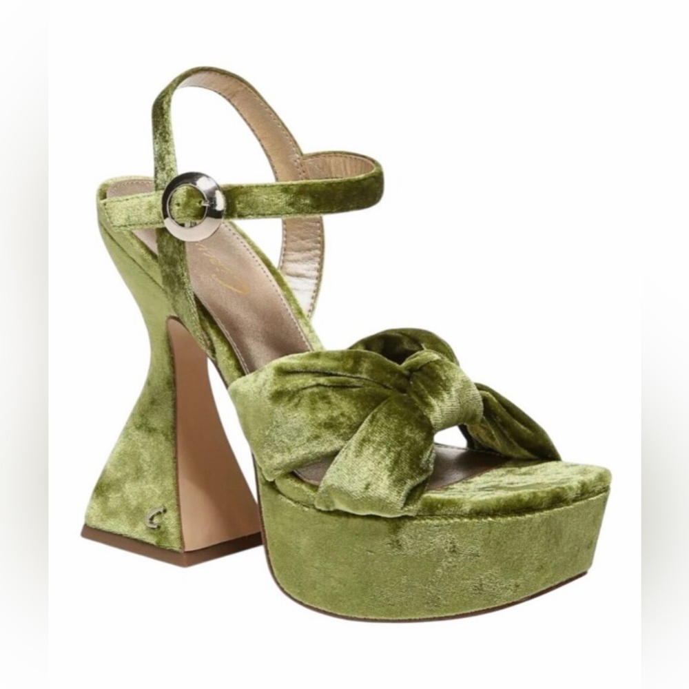 Sam Edelman Circus NY Audrea Platform Sandal | L. Jade Velvet | Size: 8 - Picture 2 of 7